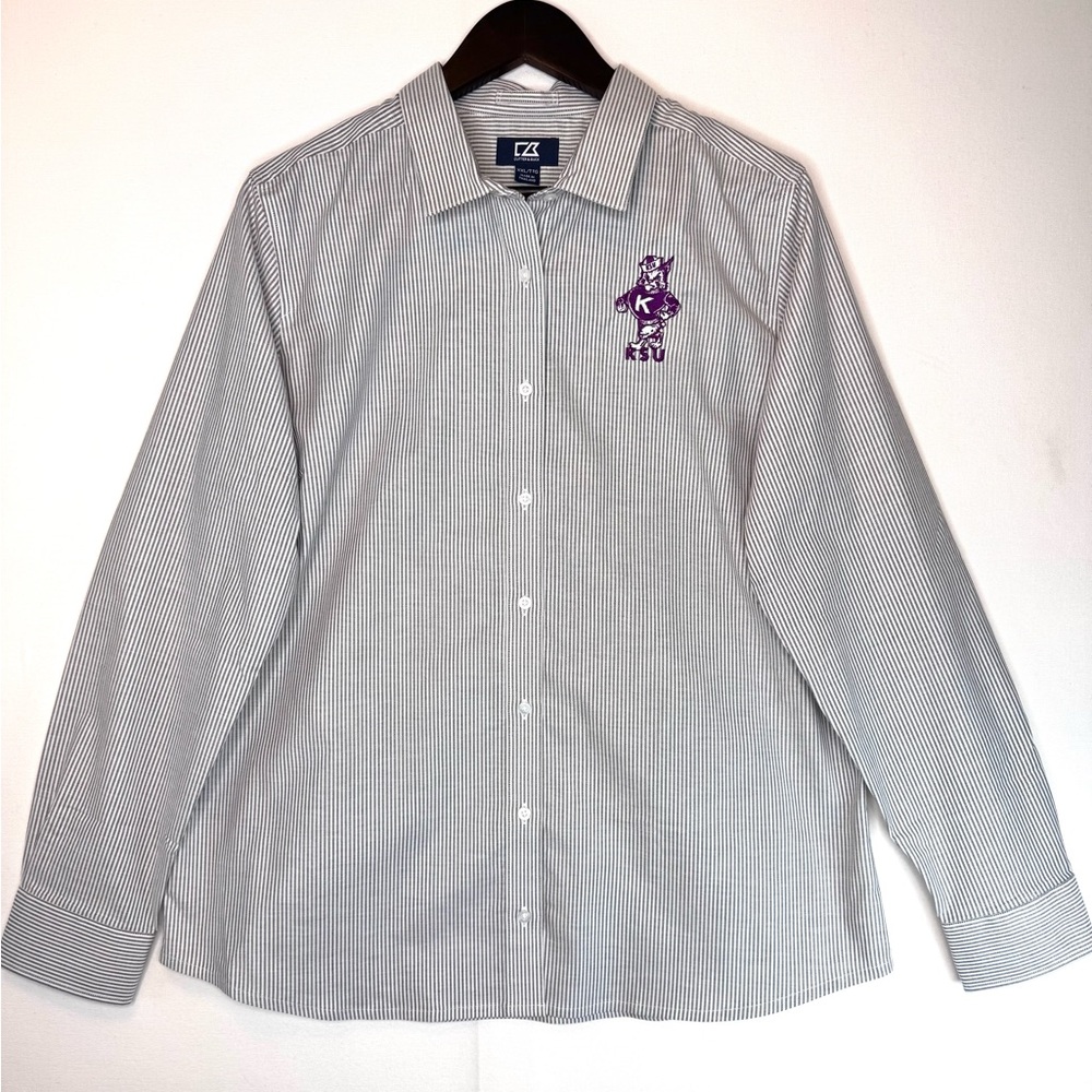 KSU Wildcats Cutter & Buck women's long sleeve button‎ down shirt Sz XXL NCAA